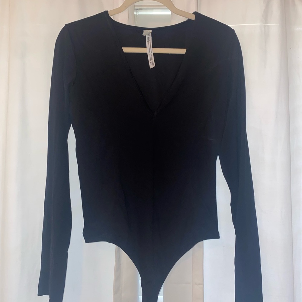 Free People Black Bodysuit Size Large